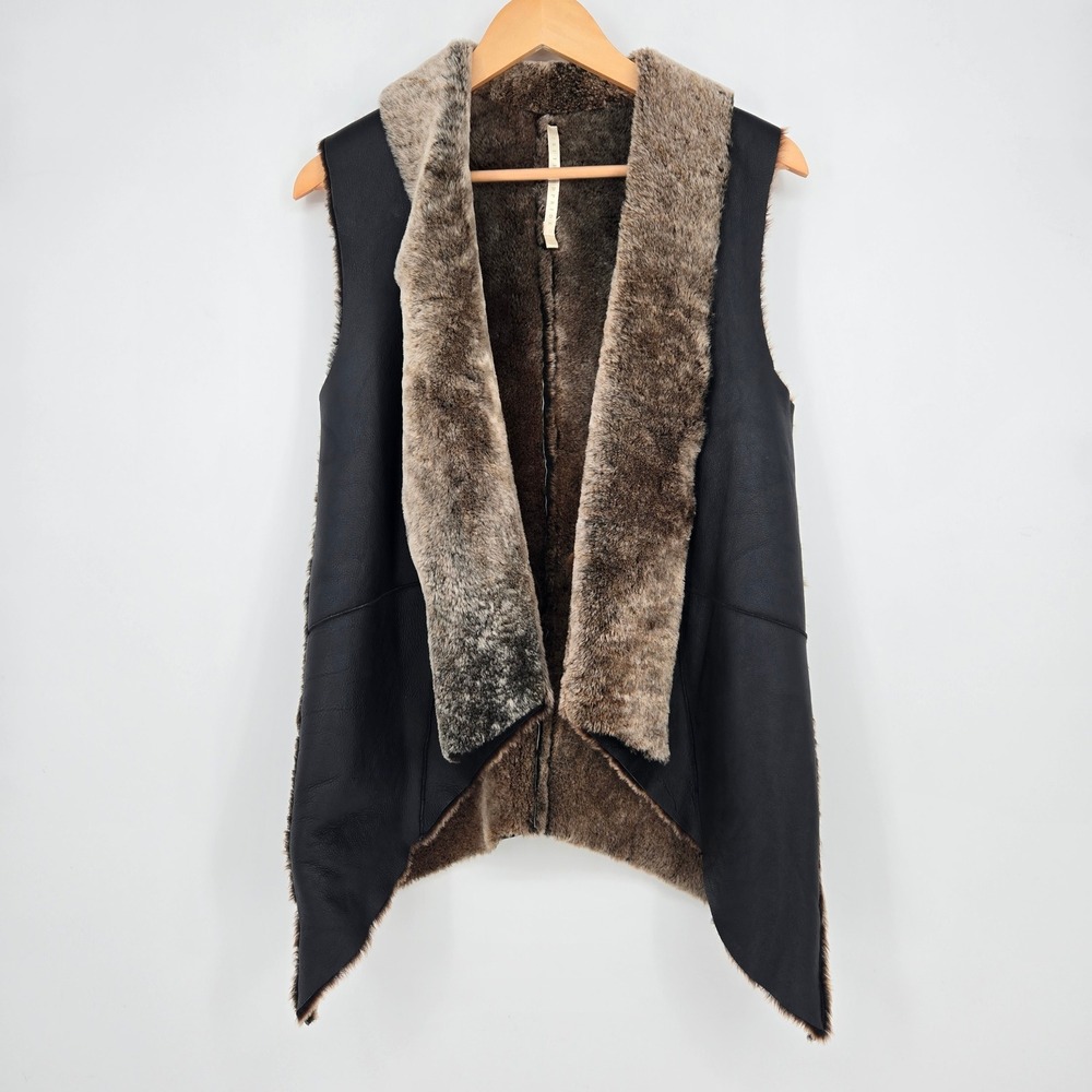 Truth and Pride Womens S Shearling Lamb Fur‎ Leather Vest Quiet Luxury Warm Cozy